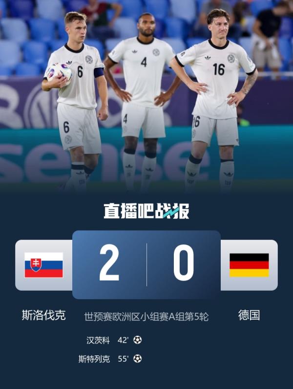  此前全胜！德国队历史首次在正式比赛输给斯洛伐克